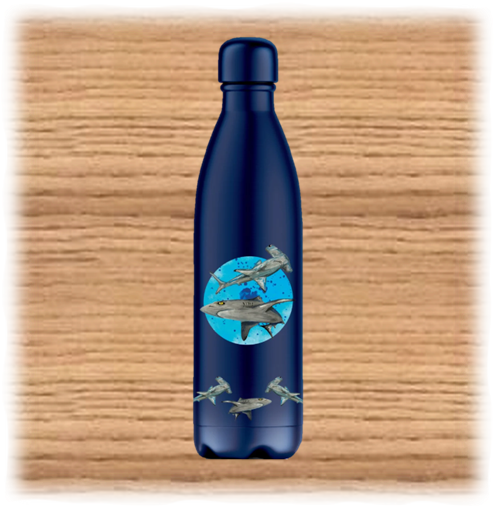 Deluxebase blue Shark Metal Bottle