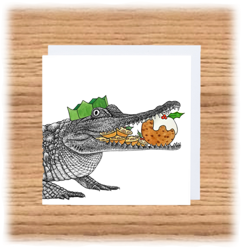 Wild Lines Crocodile Christmas Card | Gifts - Crocodiles Of The World