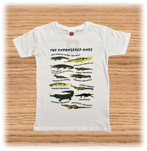 Kids Crocodile Species T-Shirt White